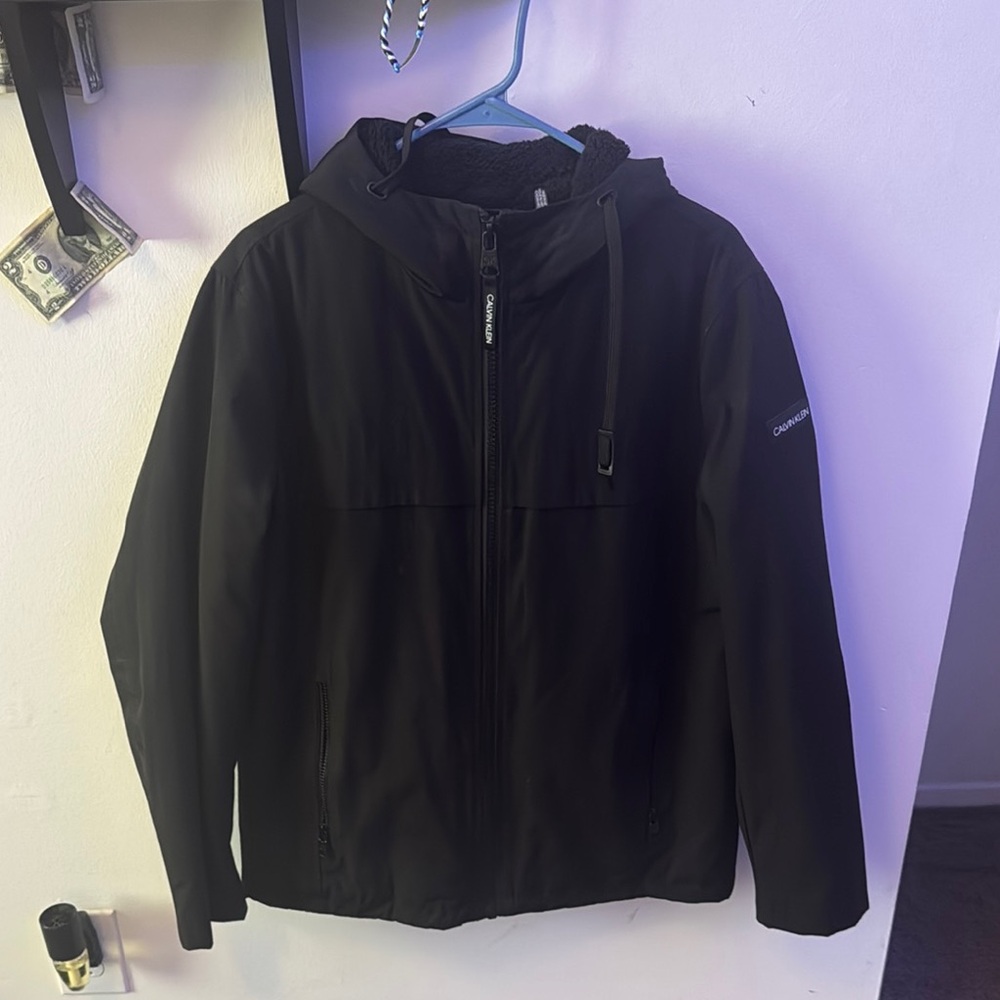 Calvin Klein Black Raincoat Modern Design